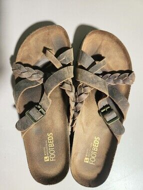 White Mountain Footbeds Leather Sandals